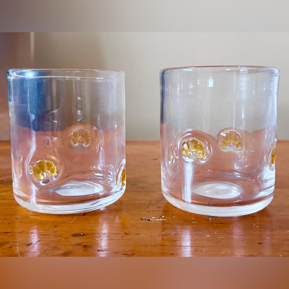 Set Of 2 Madison Home 16 fl oz Icon Glass -Croissants NEW